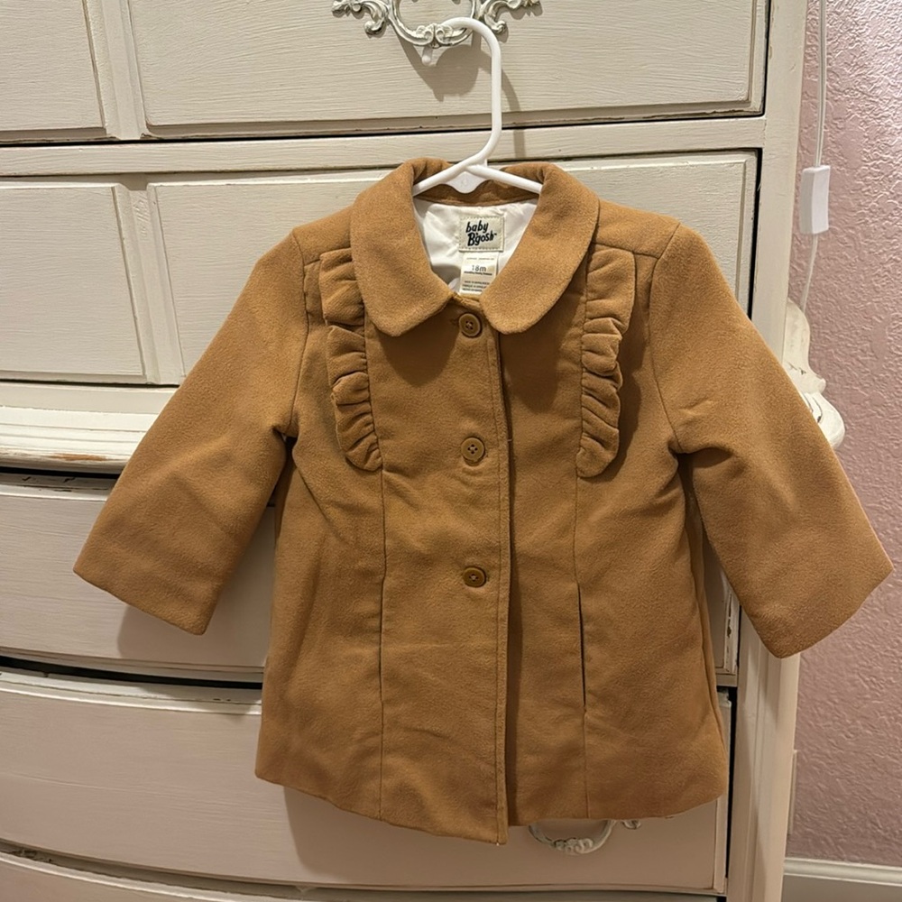 Baby BGosh Brown/Khaki Ruffle Pea Coat - 18 Months